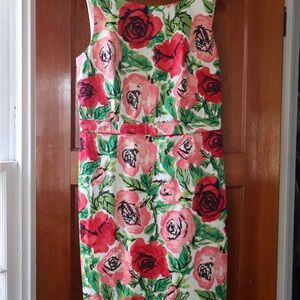 Talbots 2000’s Floral Sleeveless Cocktail Dress